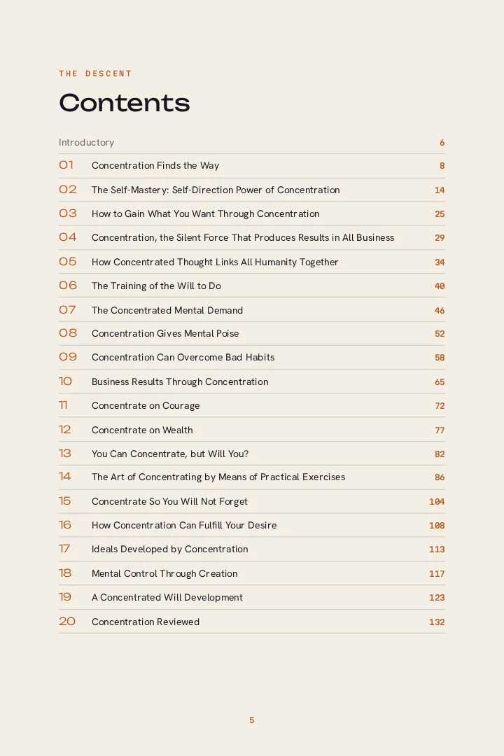 The clickable contents page listing all 20 lessons