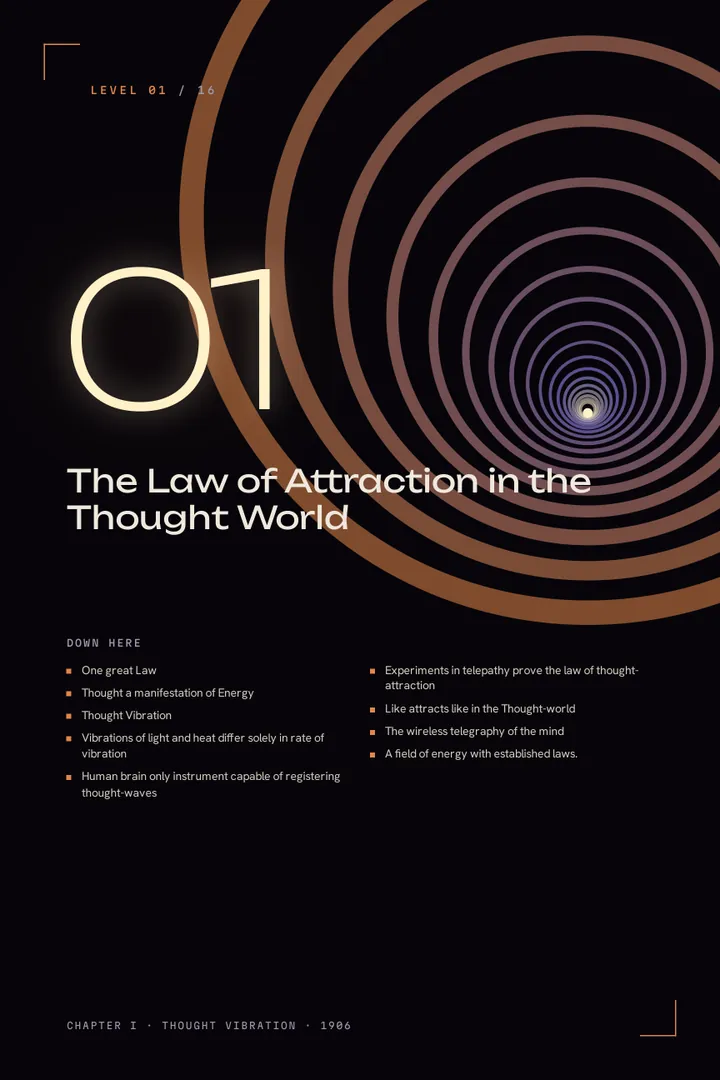 The Level 01 chapter opener, The Law of Attraction in the Thought World